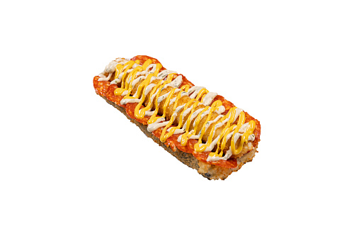 Ролл хот дог с жареной моцареллой